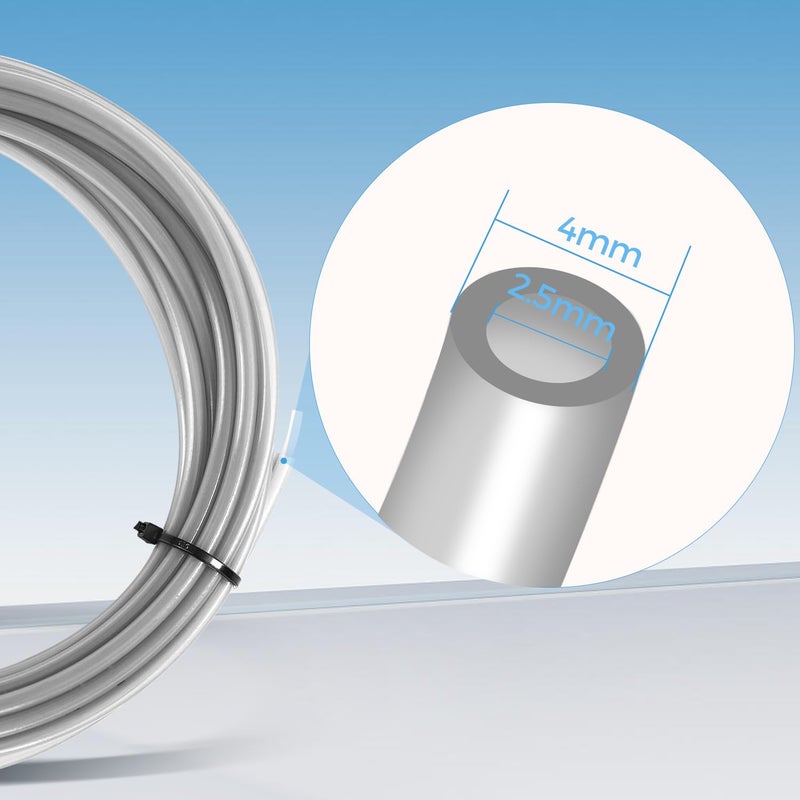 Sovol PTFE Tube 2.5mm ID 4mm OD, Length 5M/16.4ft, with 2 Couplers & Tubing Cutter for Bambu lab X1/ X1C/ P1P/ P1S/ A1/ A1 Mini, Prusa MMU3, Creality K1 Max/Ender 3 V3 & Direct Drive 3D Printer, Gray - Image 3